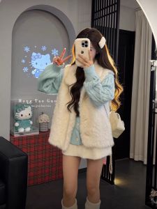 XUECAIQI | Winter Korean Style Furry College Outfit Set