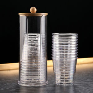 Cốc Nhựa Cứng Trong Suốt Dùng Một Lần Dày Đựng Nước Đựng Trà Đựng Rượu Có Ngăn Đựng Đồ Dùng Ăn Uống Dùng Trong Các Buổi Tiệc