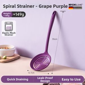 kochblume | Silicone Non-stick Integrated Long Handle Slotted Spoon