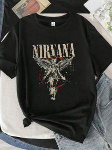 Letters and angels Round neck womens T-shirt short sleeves fashion printed half-sleeve top elastic T-shirt