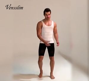 Vensslim Compression Tummy Control Shapers Shirts for Men Body Shaper Slimming Waist Trainer Vest Weight Loss Belly Trimmer Tops