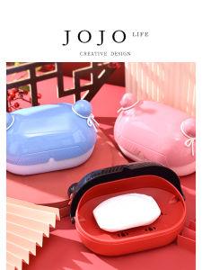 Thickened Flip Cover Soap Box Drainage Soap Dish Creative Cartoon Style Bathroom Storage Organizer by Mr Grocery