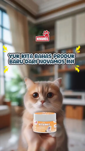 NOVAMOS Suplemen Penggemuk Kucing & Anjing | Penambah Nafsu Makan Berat Badan - Vitapro 150gr
