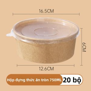 Maryya | Bát Giấy Dày Tròn Sinh Thái Có Nắp