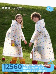 Dot Pattern School Waterproof Raincoat