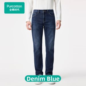 Purcotton | Mens Straight Leg Jeans New Autumn Casual Pants