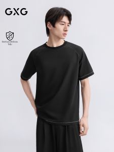 GXG | Contrast Color Outline Round Neck Knitted T-Shirt