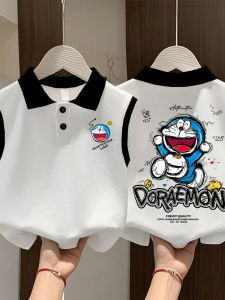 Letter Print Color Block Collared Polo Shirt