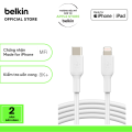 Cáp sạc nhanh USB-C to Lightning BOOST CHARGE Belkin 30W vỏ nhựa, chứng chỉ MFi - Hàng chính hãng. 