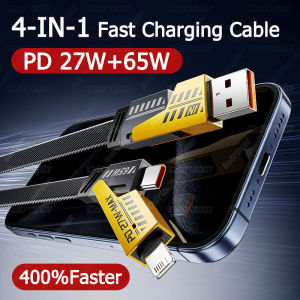 65W 4-in-1 Type C Fast Charging Cable USB To Type C Lightning Magnetic For iPhone 14 15 13 12 iPad Samsung Xiaomi Huawei Oneplus