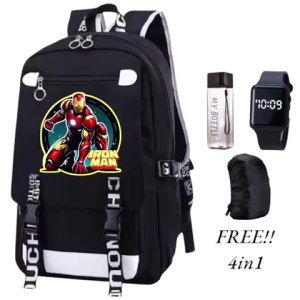 Tas Ransel Anak Sekolah Laki Laki Sd Smp Fashion 4in1 IROMAN HF 0122 Ransel Cowo Paket Murah