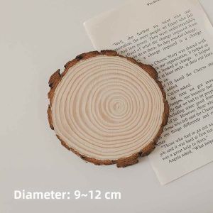 Decorative Round Wooden Tray Tree Bark Base