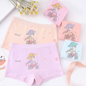 กางเกงในเด็กผ้าโมดัลผ้าฝ้ายแท้สำหรับเด็กเล็กชายหญิง4ตัวกางเกงในขาสั้นสำหรับเด็กวัยกลางและวัยโตแบบสี่มุมแบบบางสำหรับฤดูร้อน