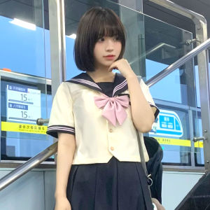 [Berry Feeling] Original JK Sailor Suit Suit Summer Tops Basic Long Sleeves Preppy Style Uniform Mountain and River Club