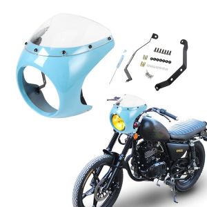 Trước xe máy Đèn pha fairing cho Cafe racer Phụ Kiện Xe Máy Retro Đèn pha kính chắn gió 7inch/16.5 ~ 18cm cho Honda
