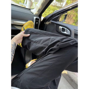 Quần Dài Thể Thao Mùa Hè Mỏng Màu Đen Bằng Lụa Băng Thoáng Khí Cho Nam Quần Dài Thể Thao Ngoài Trời Thường Ngày Cạp Vừa