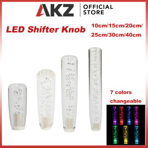 AKZ 10/15/20/25/30/40CM Universal LED Colorful Gradient Crystal Bubble Style Manual Car Gear Stick Shifter Lever Knob