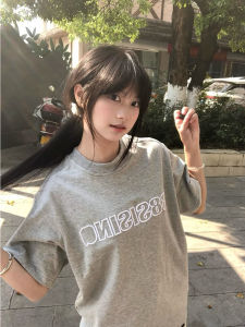 American Lazy Style Womens Short Sleeve T-Shirt Embroidery Design Summer High Street Couple Super Good Looking Top