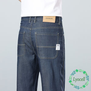 High Quality New Summer Lyocell Fabric Stretch Jeans Business Loose Straight Casual Trousers Fashion Pants Plus Size 28-35 40