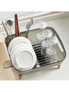 Dish Drainer and Drying Rack for Kitchen Sink Cutlery Plates Storage Organizer