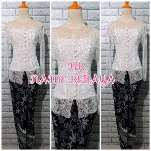 set kebaya akad nikah putih kebaya sabrina murah