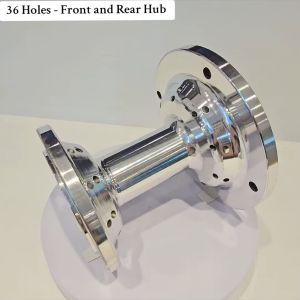 MOTORCYCLE WHEEL HUBS FRONT AND REAR AVAILBLE IN SILVER BLACK AND SILVER 36 SPOKEHOLES