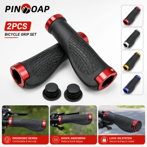 PINMOAP 2PCS Bicycle Handlebar Grips Ergonomic Anti Slip Rubber Bike Grip For Mountain Road Bmx Scooter Cycling Comfort Replace