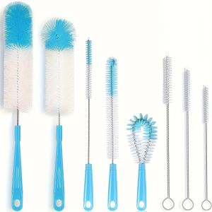 8pcs Straw BrushTea Stain Removal BrushNo Dead Corner Multipurpose Kitchen Cleaning BrushFor Water Bottletea Cup Groove