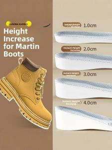 FASHEHAN | Invisible Super Soft Bottom Martin Boots Insoles Heightening Men Women Stand For Long Time Not Tired PU Material Footwear Accessories
