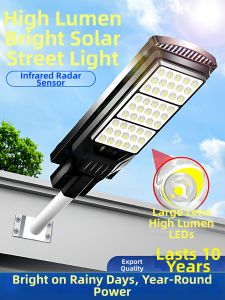 Meixin Lighting | Solar LED Outdoor Street Light with Infrared Radar Motion Sensor High Lumen Waterproof Design for Courtyard Garden Rural Home Use