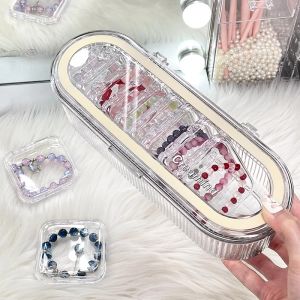 Transparent Crystal Beads Storage Box Anti-Oxidation Sealed Jewelry Box Magnetic Field Removal Bracelet Chain Accessory Organizer