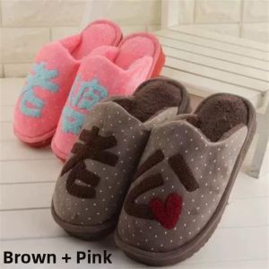 Couples Non-slip Cotton Slippers Creative Cute Design