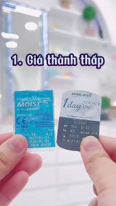 Lens trong suốt 1 ngày Angel Eyes Acuvue Moist của Mỹ độ cận 1-10 (Lens dùng 1 lần cận không màu | Kính áp tròng hằng ngày trong suốt)