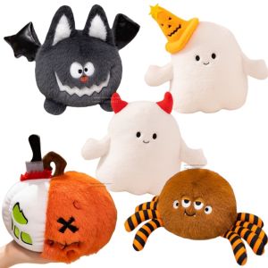 Halloween Plushie  Skull Pumpkin Horrible Black Wings Bats Bucktooths Ghost Spider for Kids Festival Decor Doll Toys