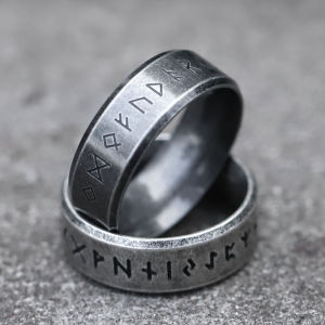 new Fashion Retro Viking Rune Ring for Men Women 316L Stainless Steel Odin Letter Rings Couple Simple Amulet Jewelry Gifts