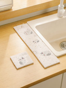 Đệm Bọt Biển Thấm Nước Cho Mặt Bàn Bếp Phòng Tắm Chống Thấm Nước Bằng Cotton Nguyên Liệu Gỗ Dùng Để Rửa Bát Đĩa