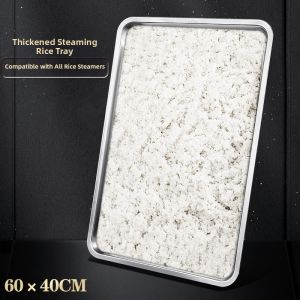 HANXIAO | Khay Hấp Gạo Hình Chữ Nhật 304 Thép Không Gỉ