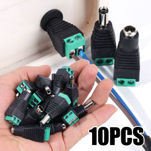 10Pcs Female And Male DC Connectors 12V Power Terminals For Signal Color LED Strip 2.1x5.5mm Power Plug Adapters
