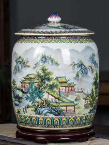 Large Pest-Resistant Airtight Ceramic Tea Caddy