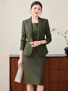 XINYU | Green Petite Fashion Professional Womens Suit Set