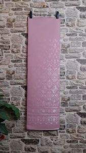 237.ผ้าไหมแกมฝ้าย ผ้าทอทั้งผืน ลายแพรวาฉัตรสวรรค์ สีนู้ด