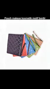 Pouch Make Up Kosmetik/ Dompet Clutch Tas Bordir Souvenir Serbaguna Kulit Imitasi Wanita