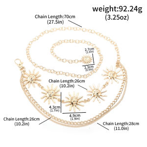 Punk Hip Hop Style All-match Waist Chain Sun Vintage Metal Womans Belt For Dress Vintage High Waist Chain Belt for Women