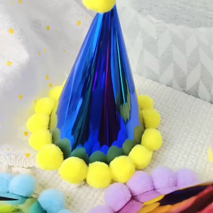 Childrens Princess Horned Hairball Hat Baby Birthday Dress up Party Decoration Paper Party Hat (3144L)