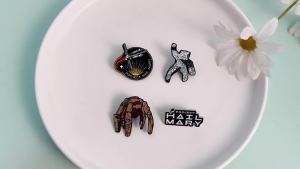 4pcs Cute Project Hail Mary Hard Enamel Pin - Rocky Alien Creature Space Logo Metal Brooch Sci-Fi Book Fan Clothing Badge