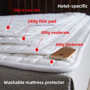 Five Star Hotel Grade Pure Water Wash Cotton Thin Matress Anti Slip Bedding Protection Soft Pad for Hotel Use