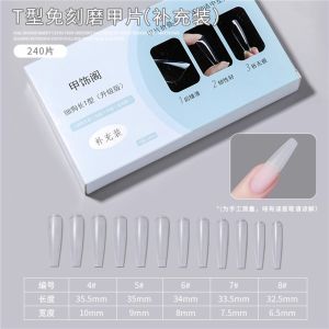 Ultra-Thin Dog Nail Art Full-Half Cover Extendable False Nails Waterdrop Shape Transparent Matte Finish No Carving Required