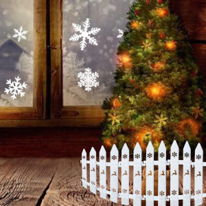 【On Sale】10Pcs Christmas Tree Belt White Picket Fenceside Frame Mini Plastic Decorative Fence Navidad Natal New Year Xmas Decor