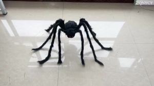 Halloween Black Giant Spider Scary Artificial Plush Spider Home Bar Haunted House Scene Ornaments Props Holiday Outdoor Decors