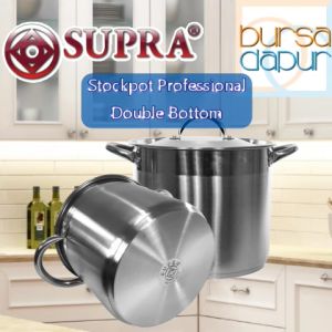Supra Stainless steel Horekaru Stockpot 8QT  /Panci Polos tebal double lapisan 7.5 ltr